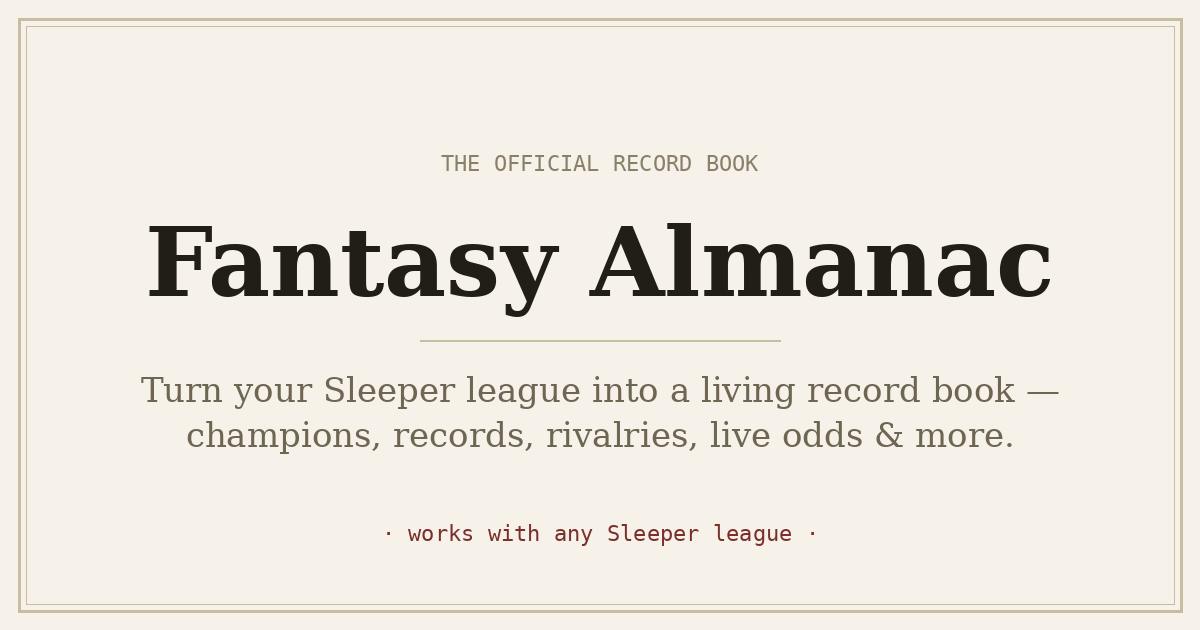 Fantasy Almanac preview